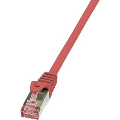 Immagine di LogiLink CQ2024S RJ45 cavo di rete, patch CAT 6 S/FTP 0.50 m Rosso Ritardante fiamma, con protezione 1 pz.