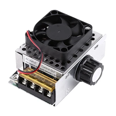 Immagine di AC 220V 4000W SCR Regolatore di Tensione Elettrica Uscita Stabilizzatore Trasformatore Temperatura Dimmer Motore con Ventola