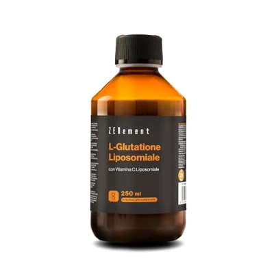 Immagine di Glutatione Liposomiale con Vitamina C Antiossidante, Anti invecchiamento Alto Dosaggio ed Assorbimento, Alta Biodisponibilità 250 ml Vegano Zenement