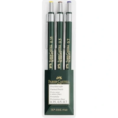 Immagine di Faber Castell 136030 Set di matite meccaniche TK FINE 9760, 3 pezzi, larghezza mina 0,35 mm; 0,5 mm + 0,7 mm, durezza HB