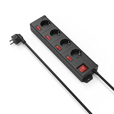 Immagine di Hama 00223122 Multipresa con interruttore Nero Schuko 1 pz.