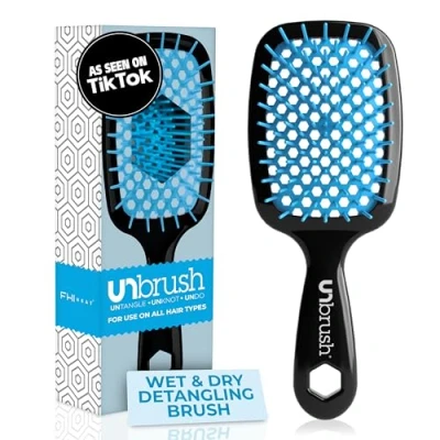 Immagine di FHI Heat Unbrush spazzola districante per spazzolare senza dolore su tutti i tipi di capelli bagnati o asciutti, setole antistatiche DuoFlex resistenti, manico leggero, ventilata,