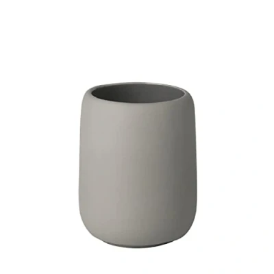Immagine di blomus SONO 69048 Bicchiere portaspazzolino in ceramica, con spazio per spazzolino e dentifricio, Soft Touch, accessorio esclusivo da bagno (A/L x P): 11 8,5 cm, satellite,