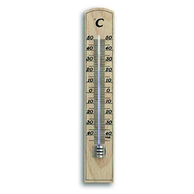 Immagine di TFA Dostmann Termometro analogico per interni, 12.1004, di provenienza tedesca, alta precisione, in legno massiccio faggio, marrone