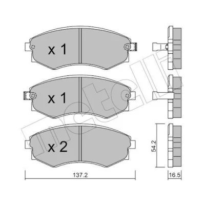 Immagine di METELLI 22 0518 0 Kit pastiglie freno con segnalatore acustico usura SSANGYONG: Rexton / 2