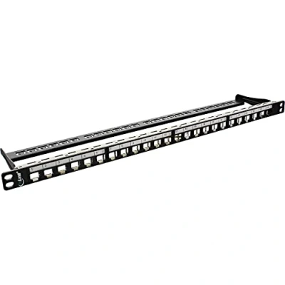 Immagine di InLine 22517 Patch Panel Cat.6A 24 Porte, Snap in Keystone, Senza Frutti, 48.26 cm, 19, 0.5He, Nero