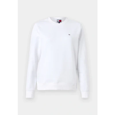 Immagine di Tommy Jeans Tjw Reg S Flag Crew Dw0Dw19959, Felpa Pullover Donna, Bianco (White), XXS