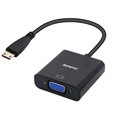 Immagine di adattatore Mini HDMI a VGA, VGA placcato in oro BENFEI (maschio femmina) compatibile per Ultrabook, notebook, tablet, fotocamere e videocamere
