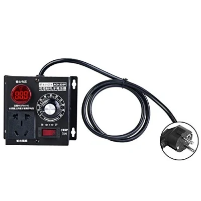 Immagine di Trasformatore Convertitore Tensione, Regolatore Potenza SCR di Tensione Dimmer del Velocità della Ventola Motore, AC 220V 4000W (EU Plug)