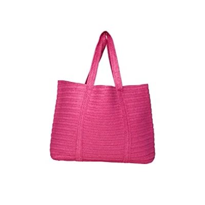 Immagine di Pieces Pcloma Straw Shopper Shopping bag, Donna, Taglia: One Size, Shocking pink