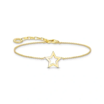 Immagine di Thomas Sabo A2162 413 39 Braccialetto con ciondolo a forma di stella in Argento placcato oro, Eine Grösse, sterling, senza gemma, Nessuna pietra preziosa