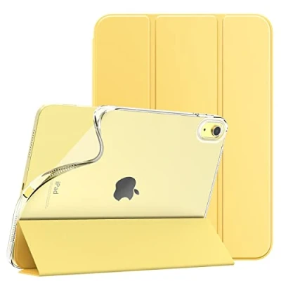 Immagine di TiMOVO Custodia Compatibile con iPad 10 Generazione 10,9&quot; 2022, Smart Cover in PU Supporto, Funzione di Auto Sveglia/Sonno, Retro TPU Morbido, Giallo Chiaro