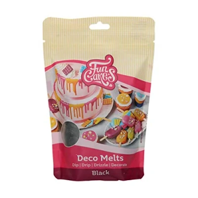 Immagine di FunCakes Deco Melts Nero Inzuppate Sgocciolate, Spruzzate e Decorate! Sciogliere nel Microonde Versare in Ogni Stampo. Preparare Dolci, Decorare Torte, Biscotti Cupcake! 250 g