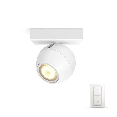 Immagine di Philips Lighting Hue Faretto a soffitto LED 871951433922400 White Amb. Buckram Spot 1 flg. weiß 350lm inkl. Dimmschalter GU10 5 W