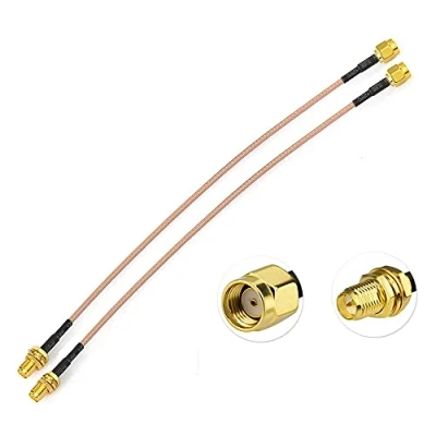 Immagine di Eightwood RP SMA Cavo WiFi Antenna adattatore Maschio a Femmina 8 pollici 20cm 2pcs per Wirelesse Router Trasmettitore AV Dlink compatible with Netgear Belkin