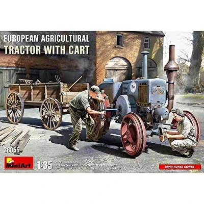 Immagine di MiniArt MIN38055 1:35 European trattore agricolo w/Cart Scale Model kit, Colore modellato