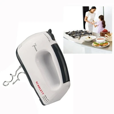 Immagine di Cisixin Frullatore elettrico a mano con frusta, frusta elettrica, miscelatore manuale, bianco/nero