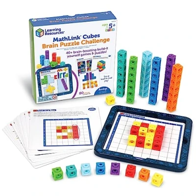 Immagine di Learning Resources Sfida Rompicapo Mathlink, 5 Anni in avanti, collegano, uniscono, Materiali per la Matematica, Cubi contare, 80 Pezzi, Medium, LER9336