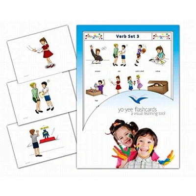 Immagine di Yo Yee Flashcards Schede illustrate in Inglese Verbs 3 per l&#039;insegnamento della Lingua e favorire l’apprendimento linguistico