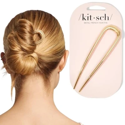 Immagine di Kitsch forcine per capelli francesi in metallo donne, dorate spessi, a forma di U, tutti i tipi capelli,