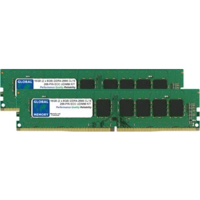 Immagine di 16GB (2 x 8GB) DDR4 2666MHz PC4 21300 288 PIN ECC DIMM (UDIMM) Memoria RAM Kit per Servers/WORKSTATIONS/SCHEDE Madre