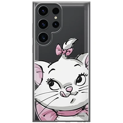 Immagine di Ert Group custodia per cellulare Samsung S23 ULTRA originale e con licenza ufficiale Disney, modello Marie 001 adattato in modo ottimale alla forma dello smartphone, parzialmente trasparente