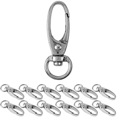 Immagine di moschettone con chiusura a vite, 12 pezzi, anello D da 10 mm gancio moschettone, tasche girevole 360, fibbia in metallo per fai te, tracolla