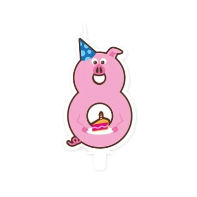 Immagine di PD Party 7081008 Candele a Tema Giungla per Bambini Compleanno Festa 8, Multicolore, 9cm Lunghezza x 5.5cm Larghezza 1cm Altezza