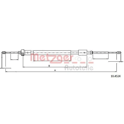 Immagine di METZGER 10.4524 Cavo Freno posteriore Sx, Dx 1703/882 a tamburo COFLE CITROËN: C3 II, DS3 Hatchback