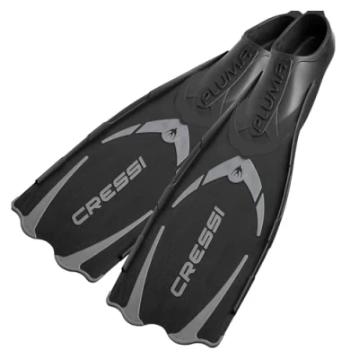 Immagine di Cressi Pluma Fins, Pinne di Alta Qualita per Immersioni, Apnea, Snorkeling Unisex Adulto, Nero/Argento, 37/38 EU