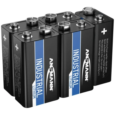 Immagine di Ansmann Lithium Industrial 6LR61 Batteria da 9 V Litio 1200 mAh 5 pz.