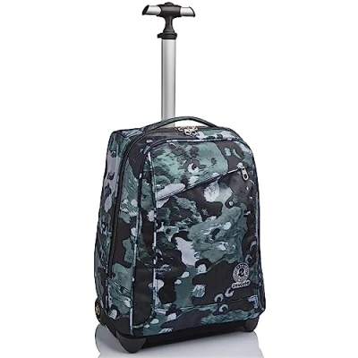 Immagine di Invicta Trolley Scuola, Verde, Camo Shades, con Spallacci Uso Zaino, 2 in 1, Doppio Uso, Unisex