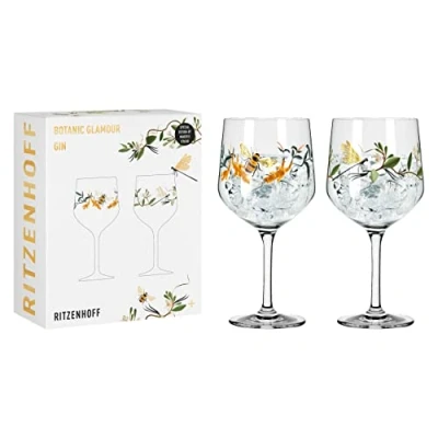 Immagine di RITZENHOFF 3791002 Bicchiere da gin 700 ml Set di 2 Serie Botanic Glamour No. 1 pezzi con mondi carta Made in Germany