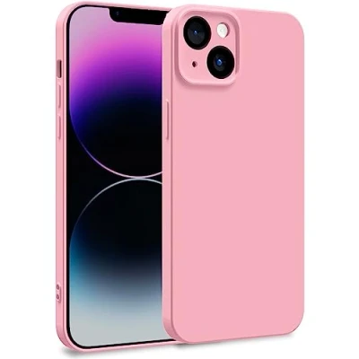 Immagine di MyGadget Cover per iPhone 14 Plus Custodia in Silicone Morbido a Doppio Strato Case con Protezione Fotocamera &amp; Fodera Interna Antigraffio Rosa Chiaro