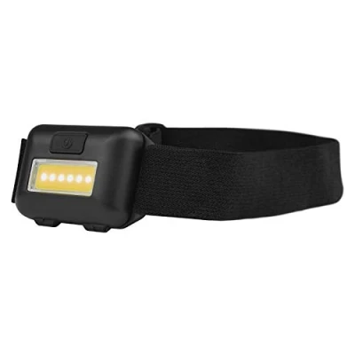 Immagine di EMOS Mini Lampada Frontale Bambini, con 40 luci di Durata, COB LED luminosità 110 lm, Portata Luminosa 15 m e 3 modalità Luce, Resistente agli Urti, Funzionamento a Batteria, Nero
