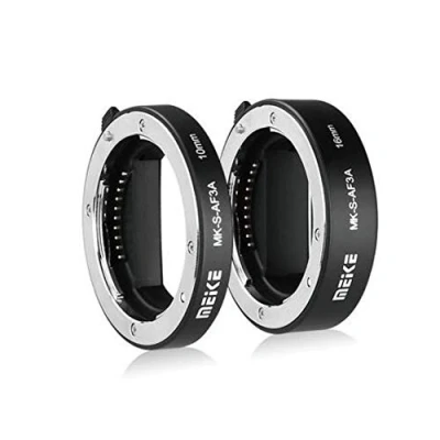 Immagine di Meike MK S AF3A 10 mm + 16 AF messa a fuoco automatica macro anello adattatore tubo di estensione, compatibile con Sony, mirrorless a6300 a6000 a7 a7SII NEX E Mount FE fotocamera