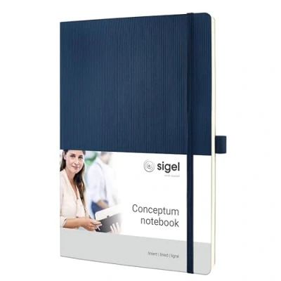 Immagine di SIGEL CO317 Taccuino premium a righe, A4, copertina flessibile, blu, Conceptum