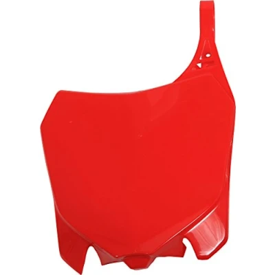 Immagine di POLISPORT 8659400001 Tabella portanumero replica OEM realizzata in plastica lucida resistente e durevole compatibile con le moto Honda colore rosso