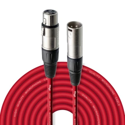 Immagine di Stagg Alta Qualità Plug Cavo per Microfono XLRf to XLRm, 10m, Rosso