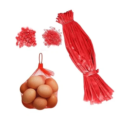 Immagine di Molyorch 100 Pezzi Borsa in Rete Riutilizzabile, Vegetale per Frutta a Guscio, da Frutta, Mercato, Giocattoli, Verdura (Rosso)