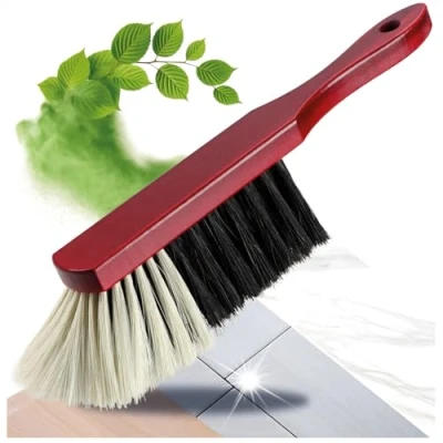 Immagine di com four® Scopa a Mano in Legno con setole di crine Foro per Appendere ca.30 cm (1 Pezzo)