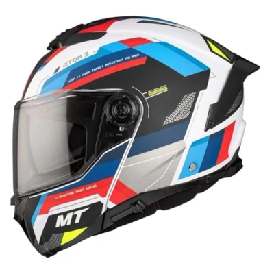 Immagine di DOBLE XX MT Helmets Casco Modulare Atom 2 Bast A0 Bianco Perlato 22.06 con Occhiali Solari Unisex Omologazione P/J (L 59/60)
