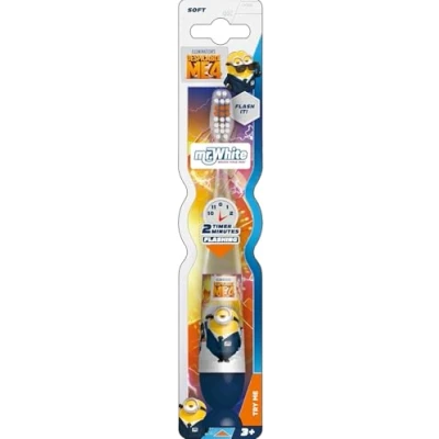 Immagine di Minions Spazzolino da denti lampeggiante per bambini, con timer di 2 minuti, setole morbide, manico confortevole e ventosa, ideale bambini dai 3 anni in su
