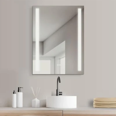 Immagine di HOKO® Specchio Bagno con Luce Rettangolare 60x80cm Riscaldamento Antiappannamento. Illuminato da LED, Dotato di Interruttore Tattile e LED Variabile Bianco Caldo a Freddo Neutro