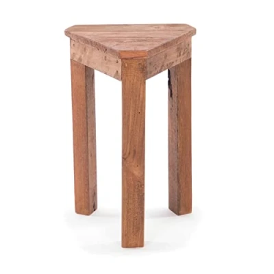 Immagine di DESIGN DELIGHTS Table Basse Milo Bois dacajou, 45 cm, triangulaire Tabouret à Fleurs, en Bois, pour plantes, de Salon