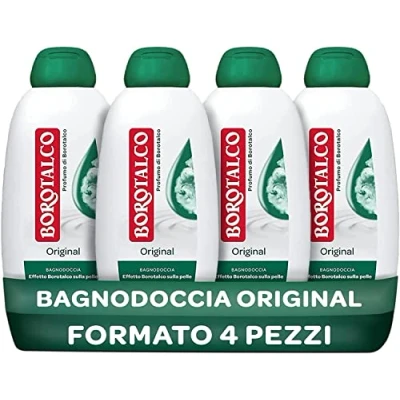 Immagine di Borotalco Bagnodoccia Original, Bagnoschiuma Corpo al Profumo Di Borotalco, Formula con Agenti Idratanti, Effetto sulla Pelle, 4 Flaconi da 600 ml Esclusiva Amazon