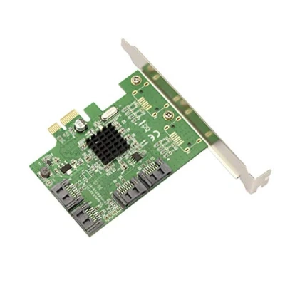 Immagine di KALEA INFORMATIQUE Scheda controller PCI Express PCIe x1 a 4 PORTI SATA 3 6G con chipset MARVELL 88SE9215.
