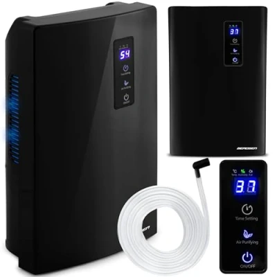 Immagine di Berdsen, Deumidificatore BR 20B con display nero, per ambienti fino a 30 m2, deumidificatore, purificatore d&#039;aria, asciugatrice, elettrico