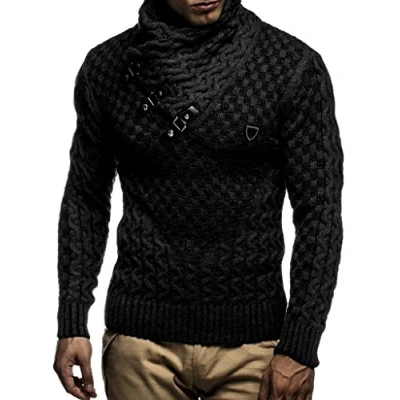 Immagine di Leif Nelson MIT Schalkragen Maglione, Uomo, Taglia: XL, Schwarz anthrazit