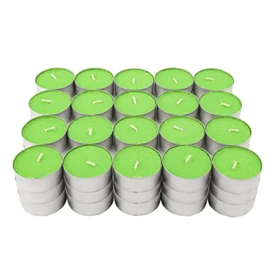Immagine di Lumini Profumate, 60 Unità Tealight Candele Colore Verde Aromatiche Profumo di Sorbetto all&#039;Anguria